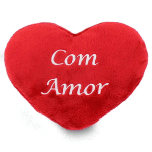 Coração de Pelúcia 25X28 cm - Com Amor Vermelho